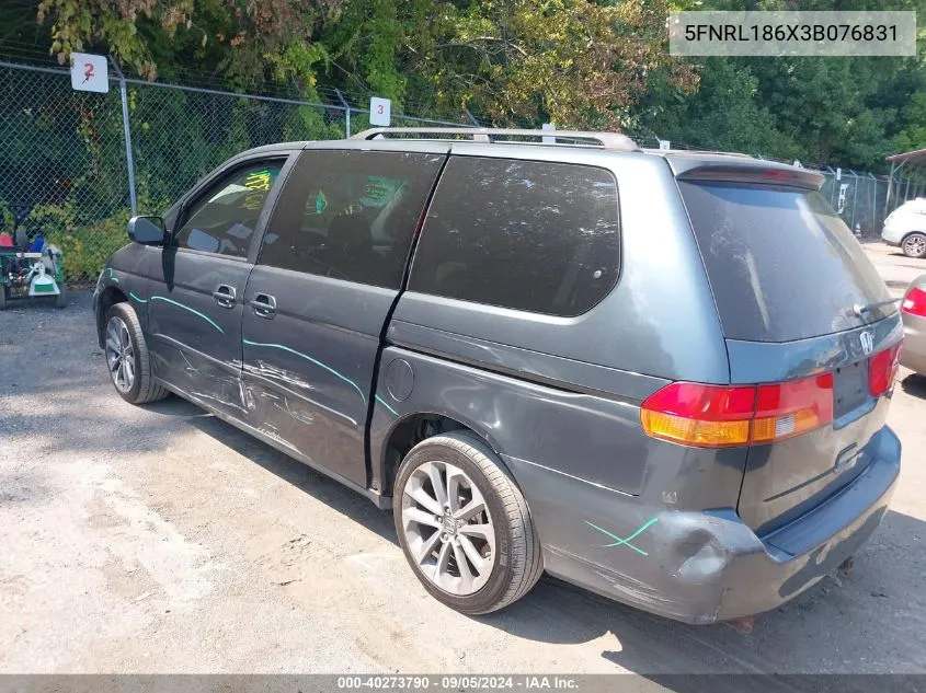 2003 Honda Odyssey Ex VIN: 5FNRL186X3B076831 Lot: 40273790