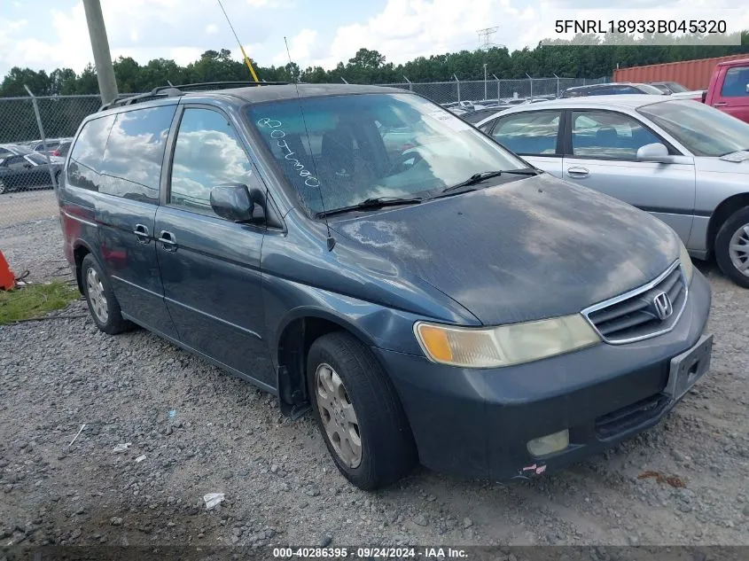 2003 Honda Odyssey Ex-L VIN: 5FNRL18933B045320 Lot: 40286395