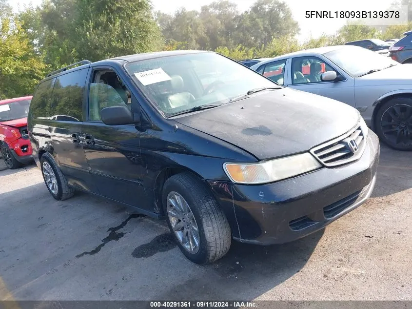 5FNRL18093B139378 2003 Honda Odyssey Ex-L