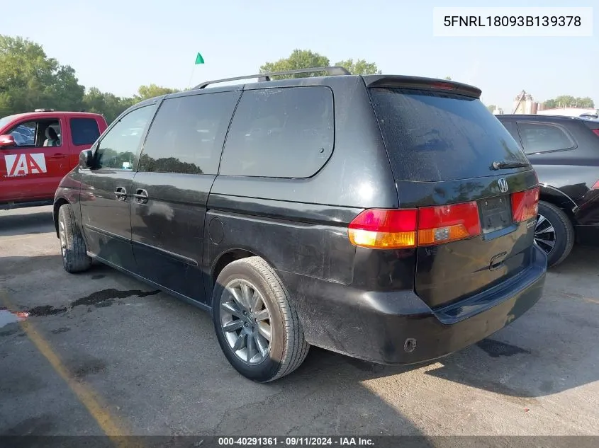 5FNRL18093B139378 2003 Honda Odyssey Ex-L