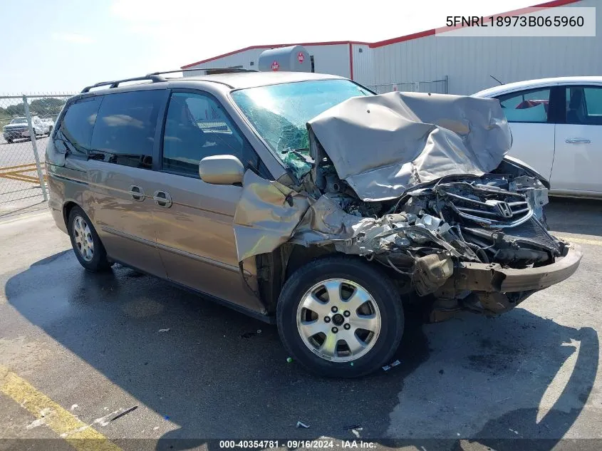 2003 Honda Odyssey Ex-L VIN: 5FNRL18973B065960 Lot: 40354781