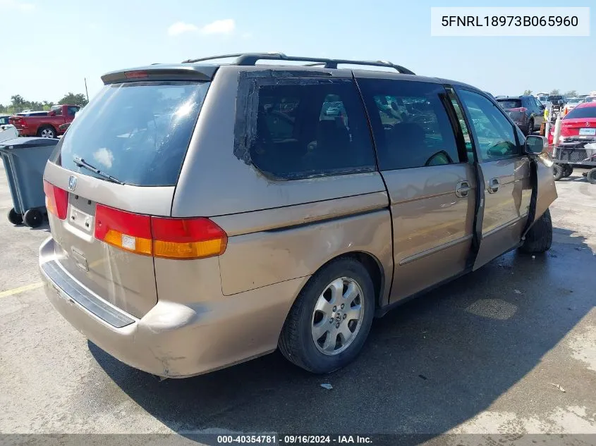 2003 Honda Odyssey Ex-L VIN: 5FNRL18973B065960 Lot: 40354781