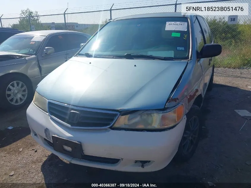 2003 Honda Odyssey Lx VIN: 5FNRL18523B051476 Lot: 40366387