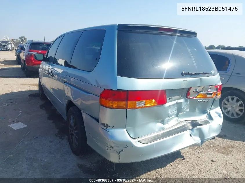 2003 Honda Odyssey Lx VIN: 5FNRL18523B051476 Lot: 40366387