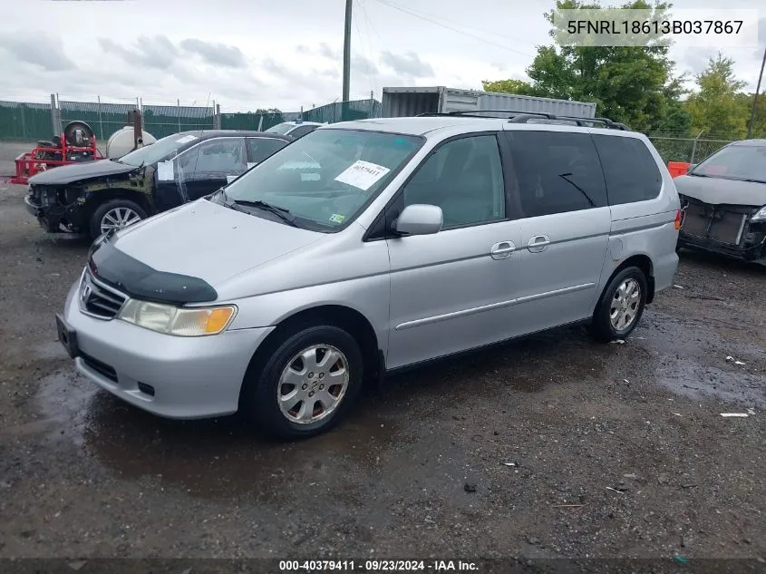 2003 Honda Odyssey Ex VIN: 5FNRL18613B037867 Lot: 40379411