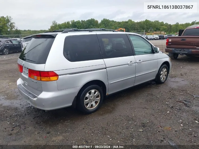 2003 Honda Odyssey Ex VIN: 5FNRL18613B037867 Lot: 40379411