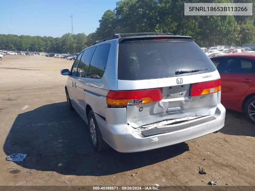 2003 Honda Odyssey Ex VIN: 5FNRL18653B113266 Lot: 40399871