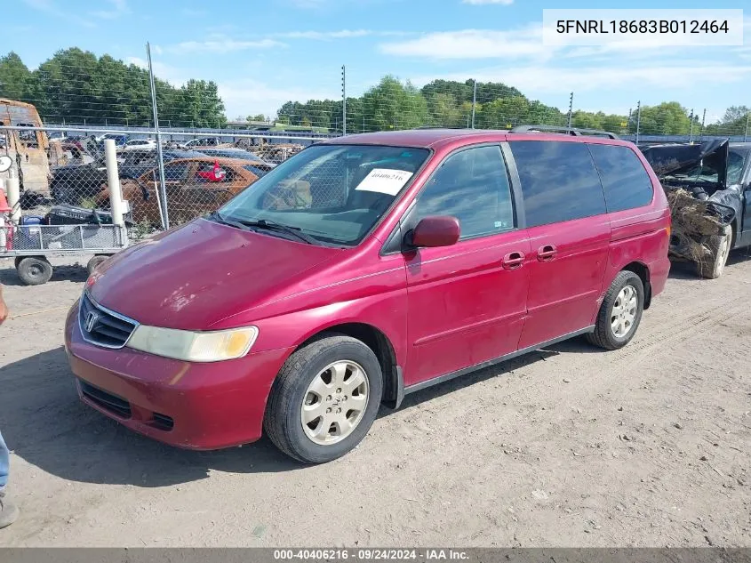 2003 Honda Odyssey Ex VIN: 5FNRL18683B012464 Lot: 40406216