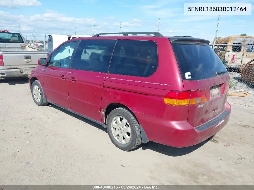 2003 Honda Odyssey Ex VIN: 5FNRL18683B012464 Lot: 40406216