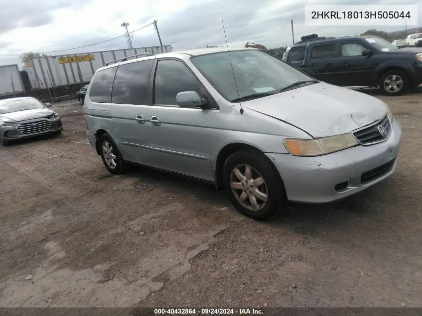 2003 Honda Odyssey Ex-L VIN: 2HKRL18013H505044 Lot: 40432864