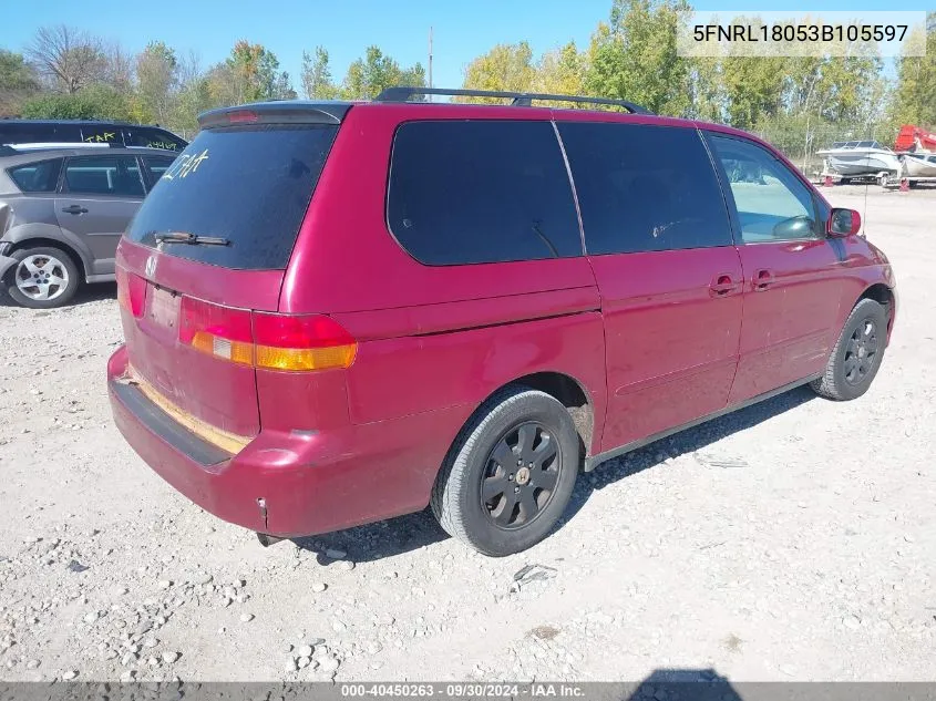 5FNRL18053B105597 2003 Honda Odyssey Exl