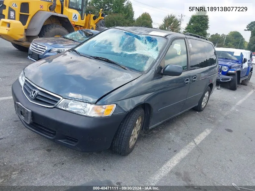 2003 Honda Odyssey Ex-L VIN: 5FNRL18913B077229 Lot: 40471111