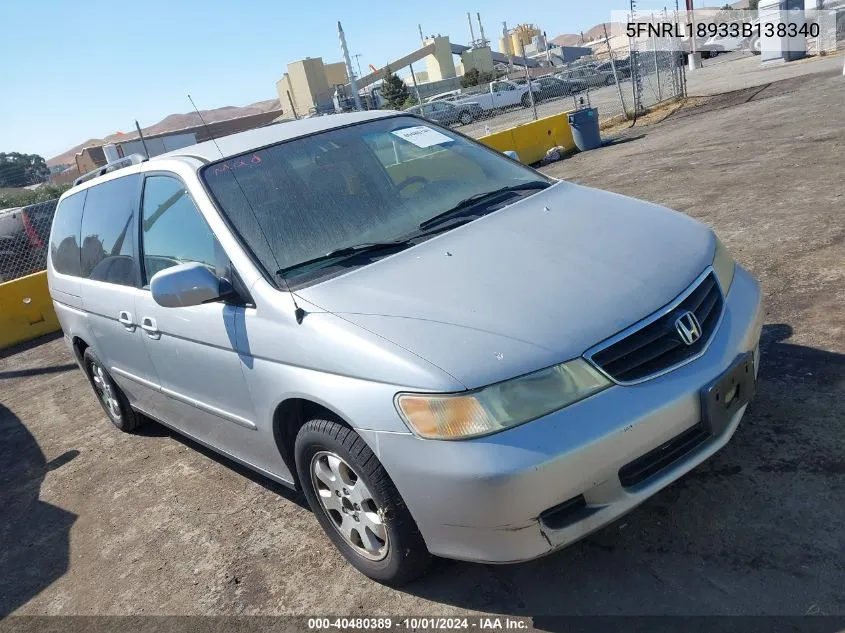 5FNRL18933B138340 2003 Honda Odyssey Ex-L