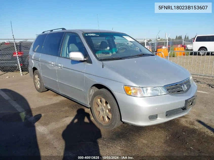 2003 Honda Odyssey Ex-L VIN: 5FNRL18023B153607 Lot: 40513625