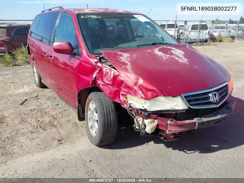 5FNRL18903B002277 2003 Honda Odyssey Ex-L