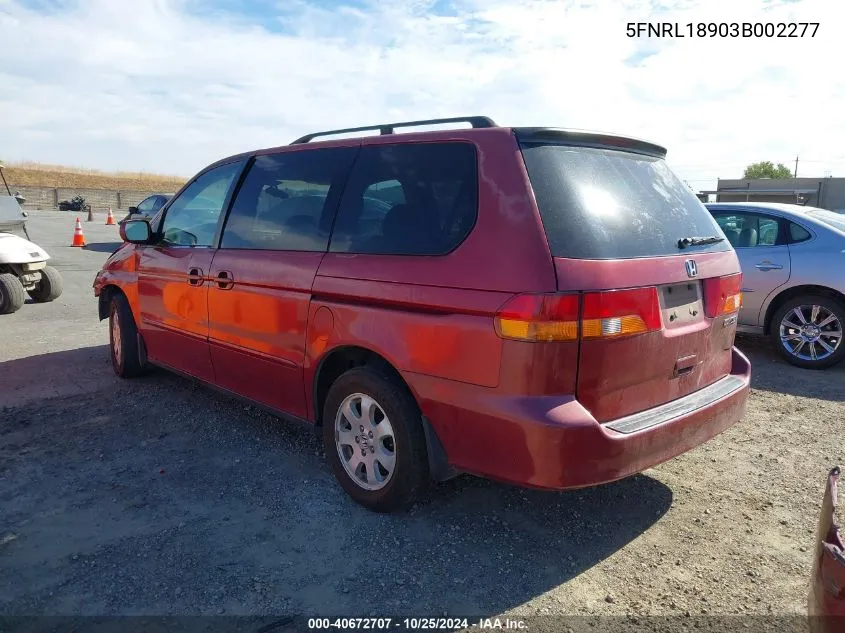 5FNRL18903B002277 2003 Honda Odyssey Ex-L