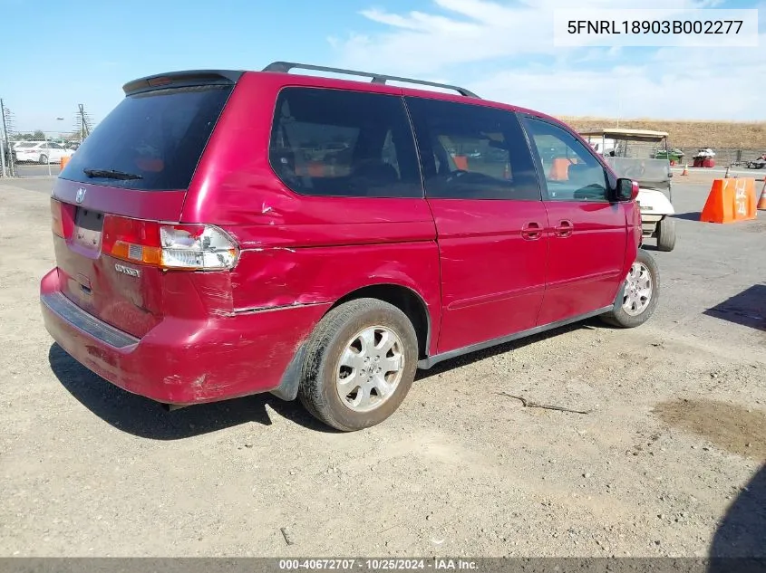 5FNRL18903B002277 2003 Honda Odyssey Ex-L