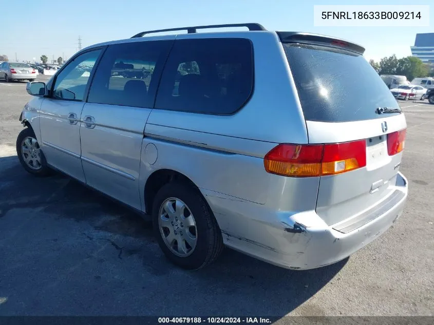 2003 Honda Odyssey Ex VIN: 5FNRL18633B009214 Lot: 40679188