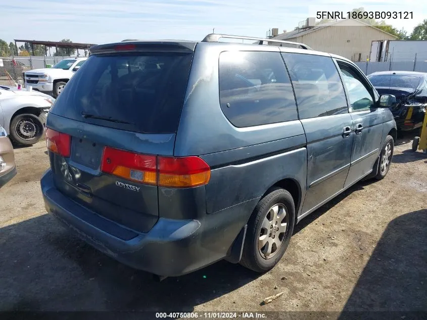 2003 Honda Odyssey Ex VIN: 5FNRL18693B093121 Lot: 40750806