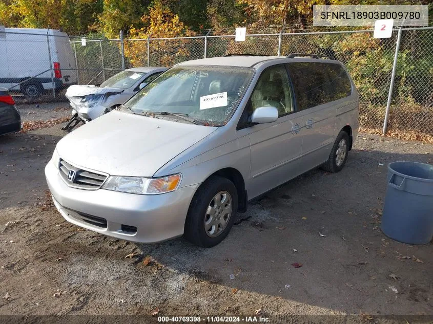 2003 Honda Odyssey Ex-L VIN: 5FNRL18903B009780 Lot: 40769398