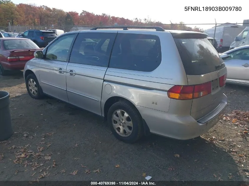 2003 Honda Odyssey Ex-L VIN: 5FNRL18903B009780 Lot: 40769398