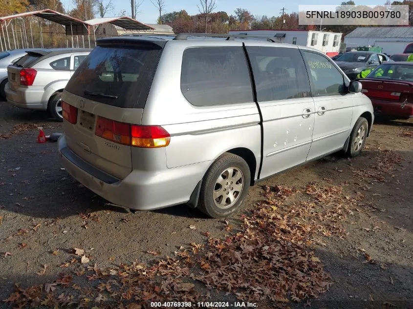 2003 Honda Odyssey Ex-L VIN: 5FNRL18903B009780 Lot: 40769398