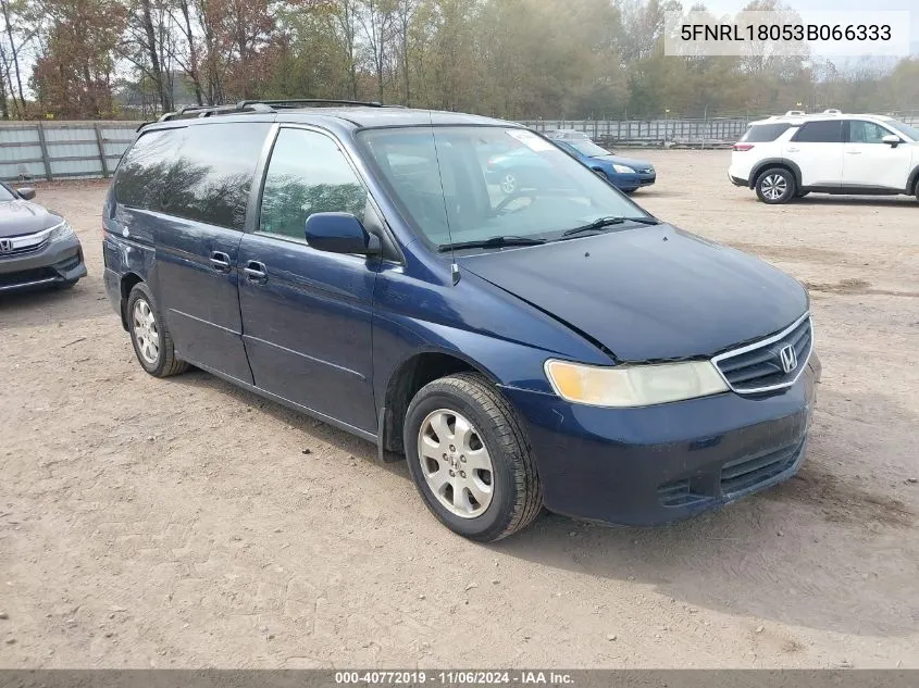 2003 Honda Odyssey Ex-L VIN: 5FNRL18053B066333 Lot: 40772019