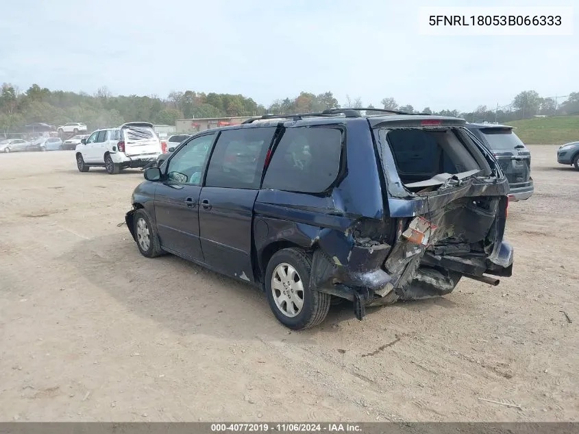 2003 Honda Odyssey Ex-L VIN: 5FNRL18053B066333 Lot: 40772019