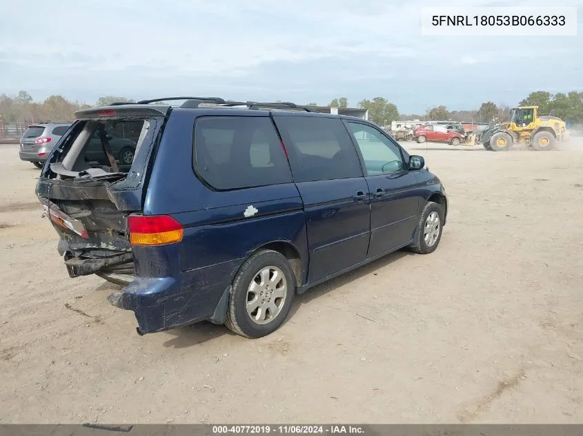 2003 Honda Odyssey Ex-L VIN: 5FNRL18053B066333 Lot: 40772019