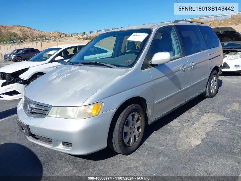 5FNRL18013B143442 2003 Honda Odyssey Ex-L