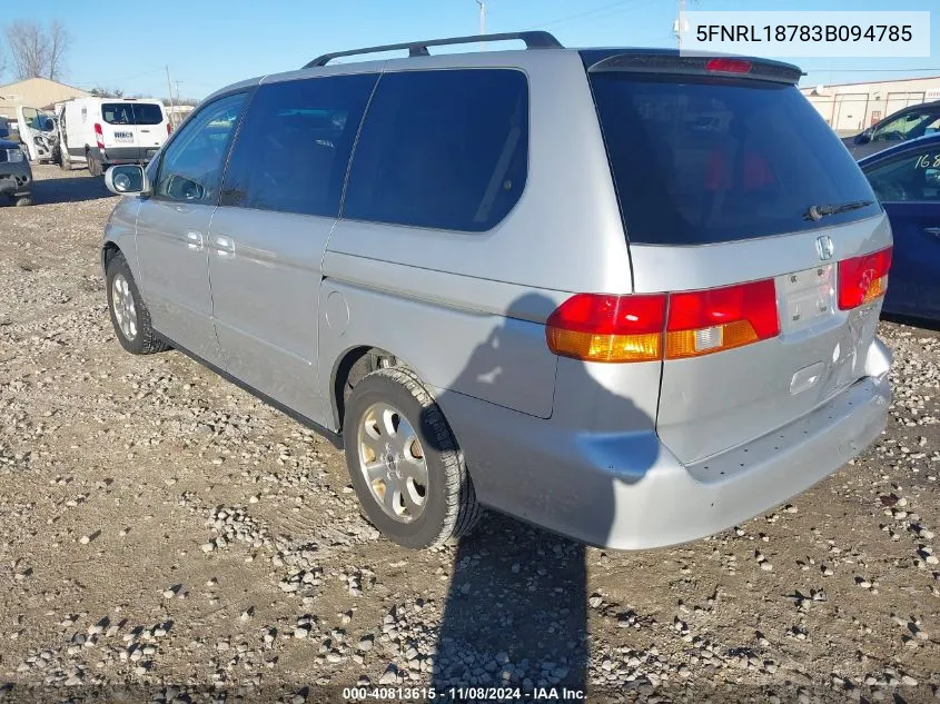 2003 Honda Odyssey Ex-L VIN: 5FNRL18783B094785 Lot: 40813615