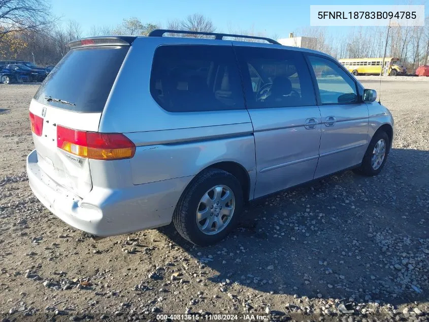 2003 Honda Odyssey Ex-L VIN: 5FNRL18783B094785 Lot: 40813615