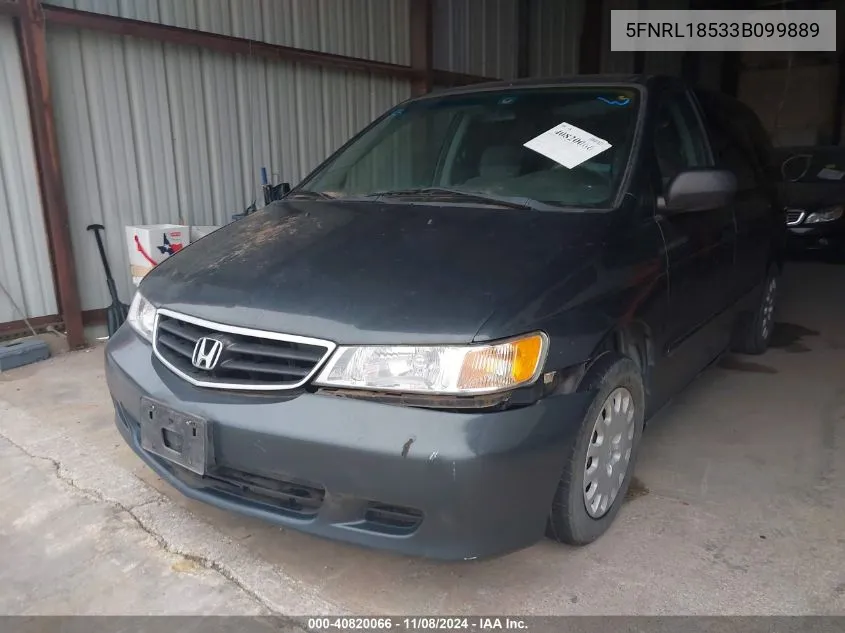 2003 Honda Odyssey Lx VIN: 5FNRL18533B099889 Lot: 40820066