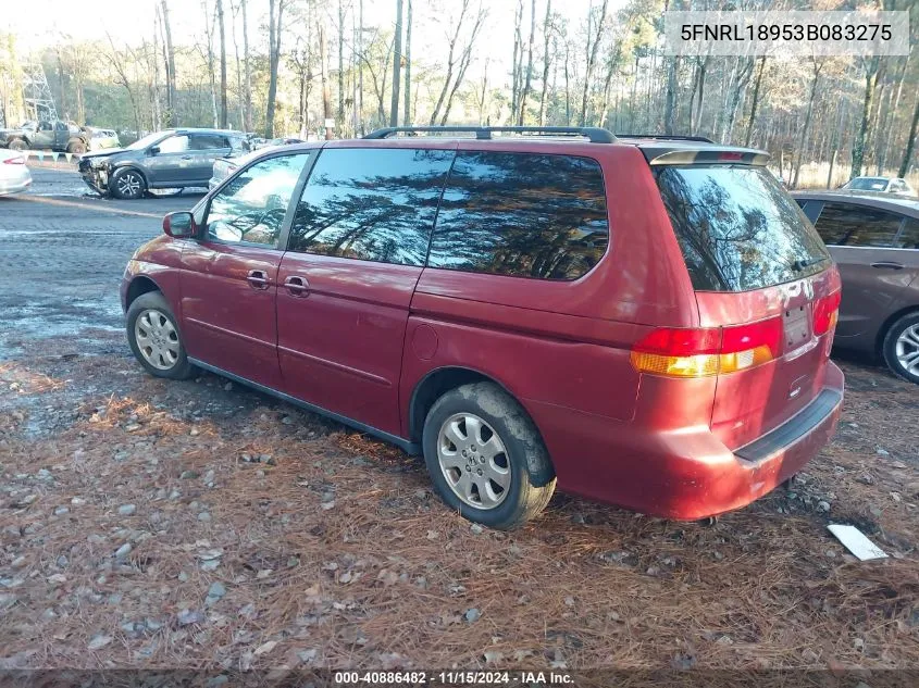 2003 Honda Odyssey Ex-L VIN: 5FNRL18953B083275 Lot: 40886482