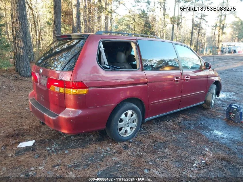 2003 Honda Odyssey Ex-L VIN: 5FNRL18953B083275 Lot: 40886482