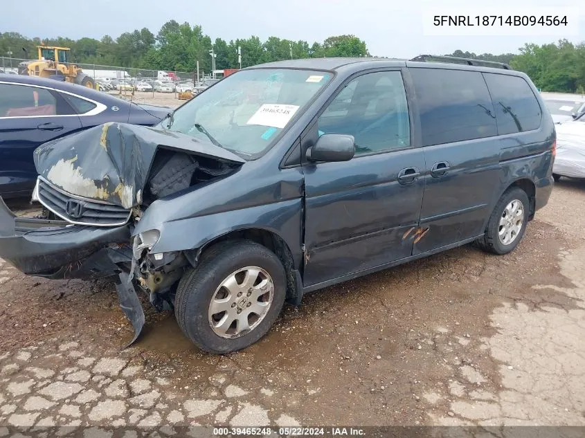 2004 Honda Odyssey Ex-L VIN: 5FNRL18714B094564 Lot: 39465248