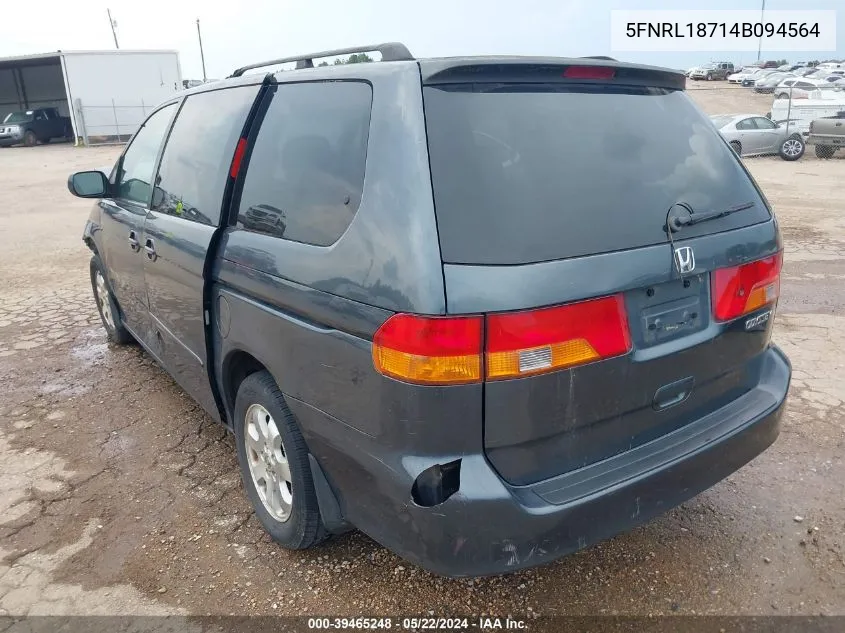 2004 Honda Odyssey Ex-L VIN: 5FNRL18714B094564 Lot: 39465248