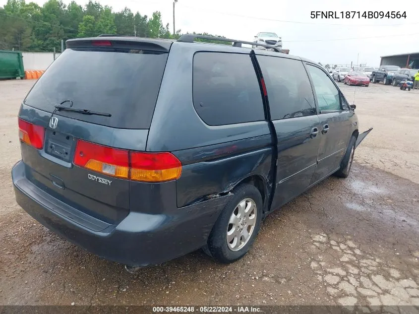 2004 Honda Odyssey Ex-L VIN: 5FNRL18714B094564 Lot: 39465248