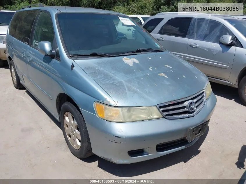 2004 Honda Odyssey Ex-L VIN: 5FNRL18044B038086 Lot: 40138593