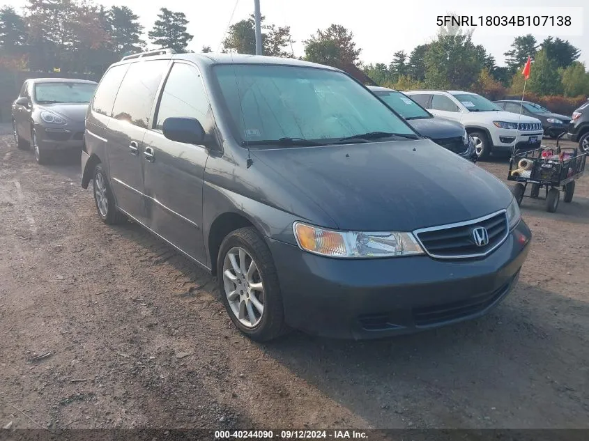 2004 Honda Odyssey Exl VIN: 5FNRL18034B107138 Lot: 40244090