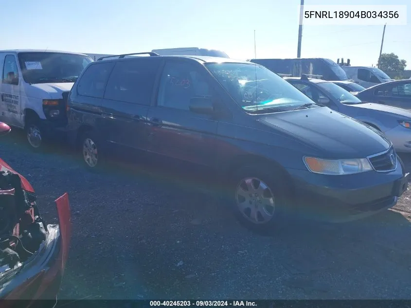 5FNRL18904B034356 2004 Honda Odyssey Ex-L