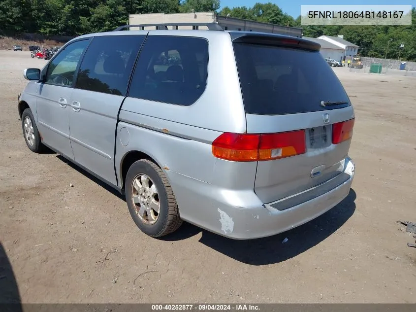 2004 Honda Odyssey Ex-L VIN: 5FNRL18064B148167 Lot: 40252877