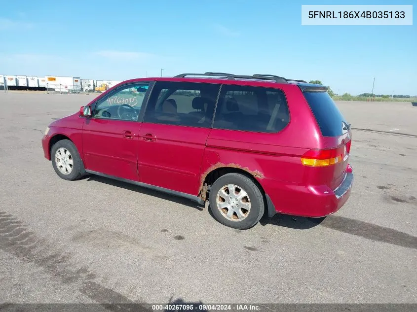 2004 Honda Odyssey Ex VIN: 5FNRL186X4B035133 Lot: 40267095