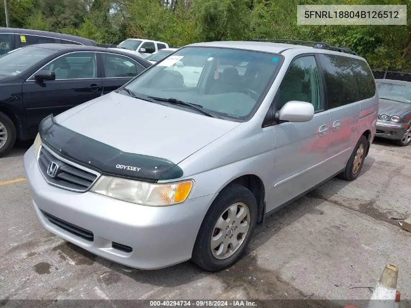 5FNRL18804B126512 2004 Honda Odyssey Ex