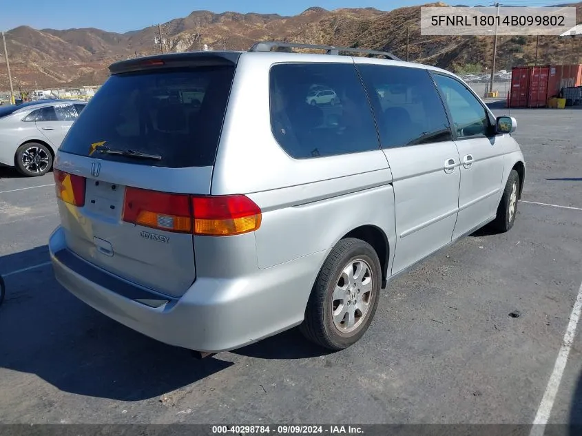 2004 Honda Odyssey Ex-L VIN: 5FNRL18014B099802 Lot: 40298784