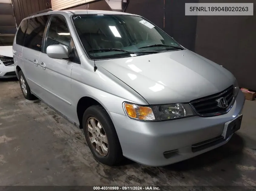 2004 Honda Odyssey Ex-L VIN: 5FNRL18904B020263 Lot: 40310989