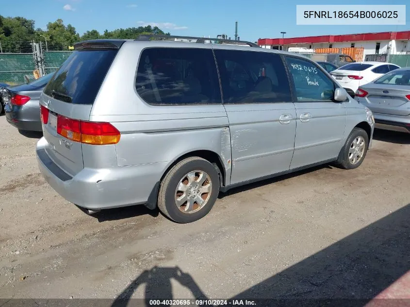 2004 Honda Odyssey Ex VIN: 5FNRL18654B006025 Lot: 40320695