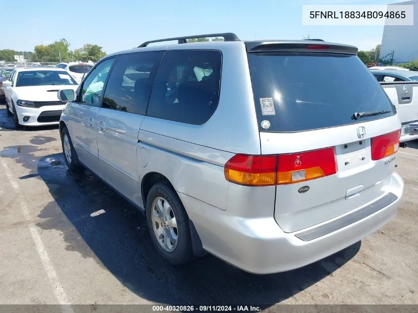 5FNRL18834B094865 2004 Honda Odyssey Ex