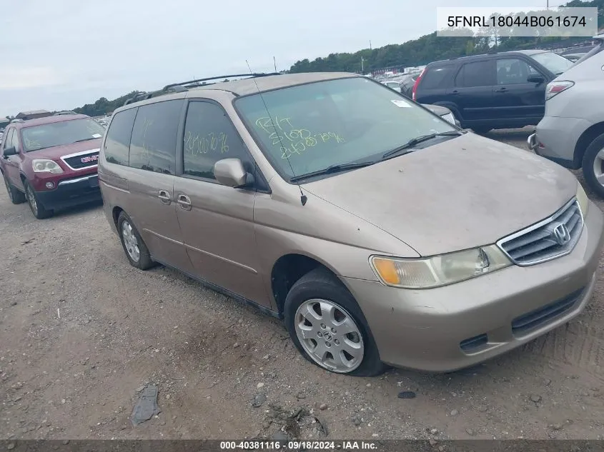 2004 Honda Odyssey Ex-L VIN: 5FNRL18044B061674 Lot: 40381116