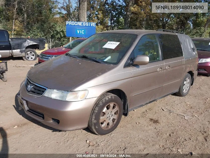 2004 Honda Odyssey Ex-L VIN: 5FNRL18994B014090 Lot: 40383921